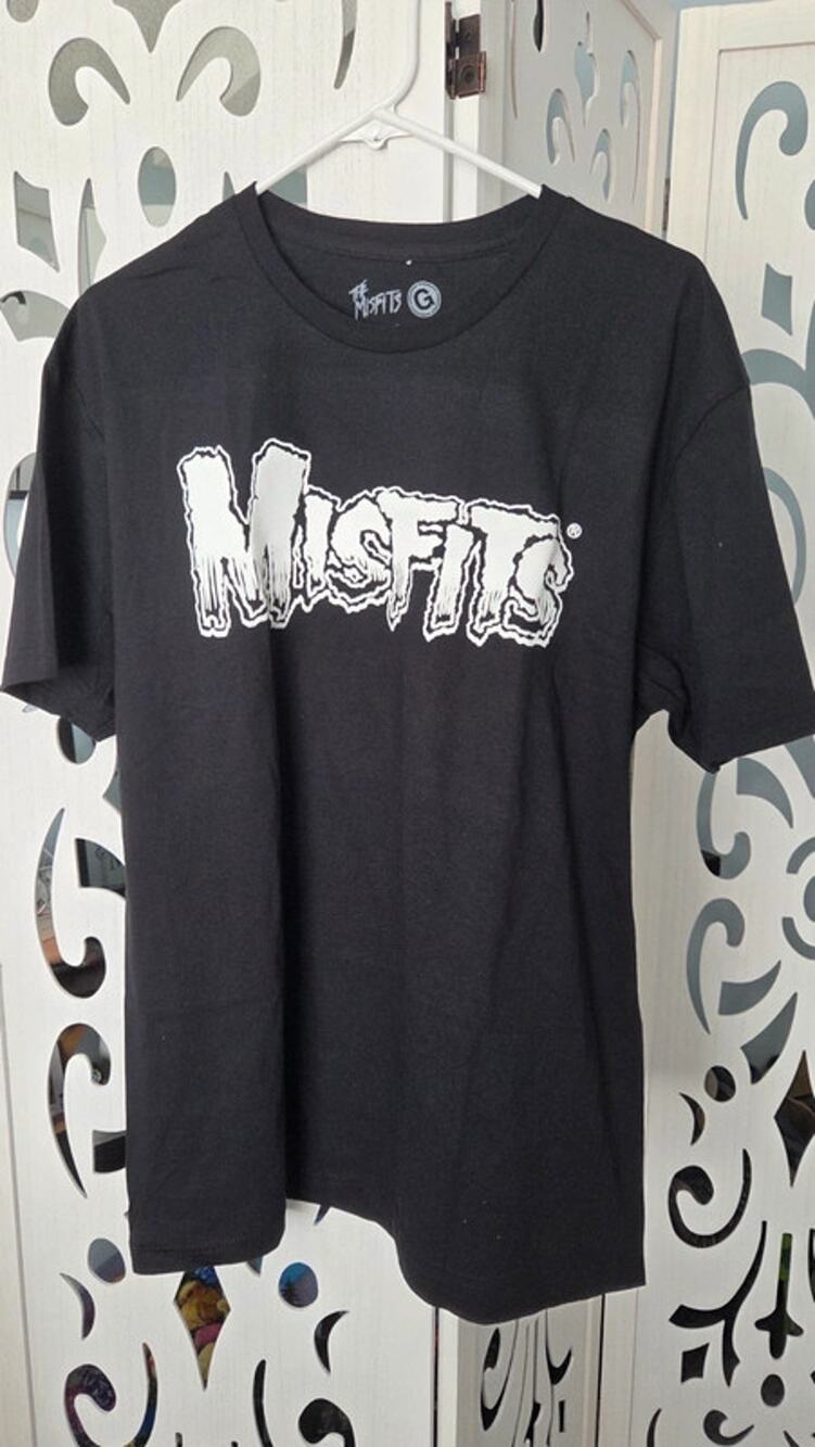 Misfits Logo T Shirt Mens Large Black Punk Band Graphic Tee Horror Rock NWOT